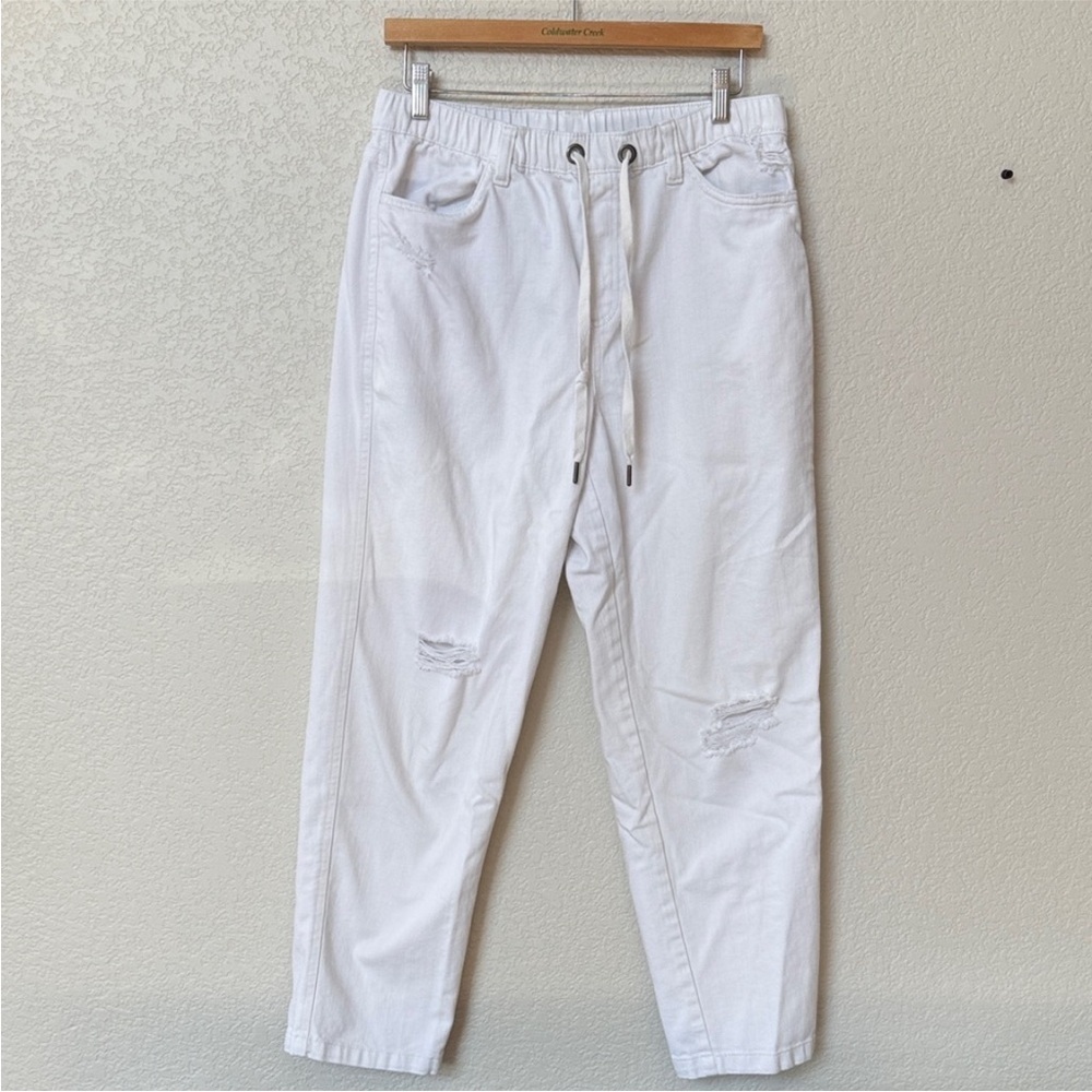 Aerie Distressed Beach Denim Pant White Size Medium